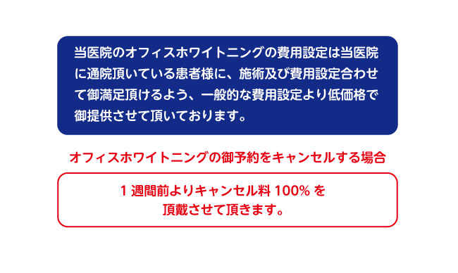 オフィスホワイトニングに関するご注意